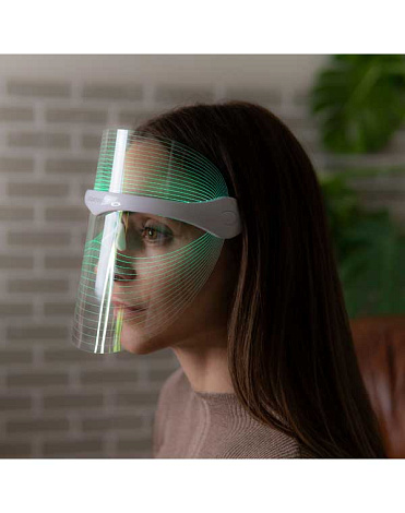 Светодиодная LED маска для омоложения кожи лица и шеи с 7 цветами m1030, Gezatone 8