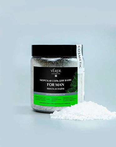 Соль для мужчин тетрапак (с эфирными маслами Пихты и Лимона) банка - на заказ 500 гр Verde 1