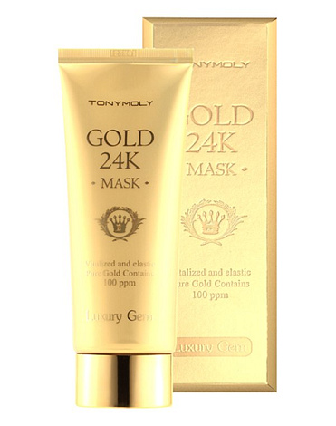 Маска для лица с содержанием 100 ppm долей золота Gold 24K Snail Mask, Tony Moly 1