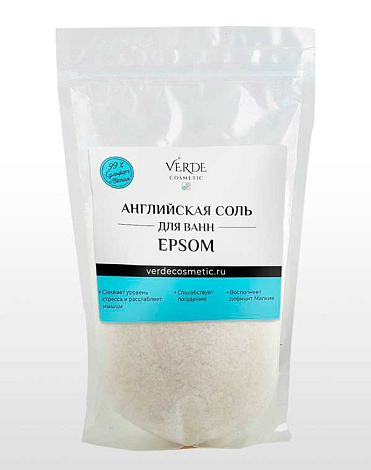 Английская соль (Epsom) пакет зип-лок 800 гр Verde 1