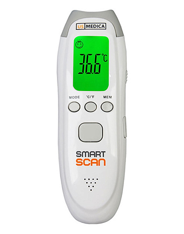 Бесконтактный инфракрасный термометр, Smart Scan (белый/серый),US Medica 1