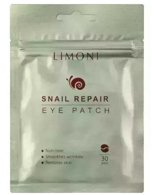 Патчи для век восстанавливающие с экстрактом секреции улитки Snail Repair Eye Patch 30 шт LIMONI