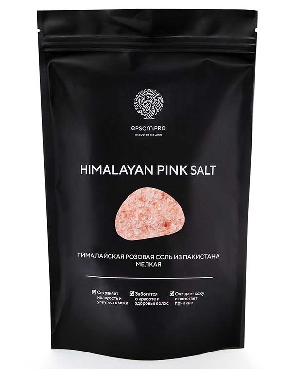 Розовая гималайская соль 1 кг мелкая Epsom.pro