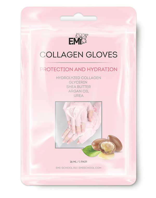 

Косметика для маникюра и педикюра Emi, SPA Набор Коллагеновые перчатки 6 шт E.MI