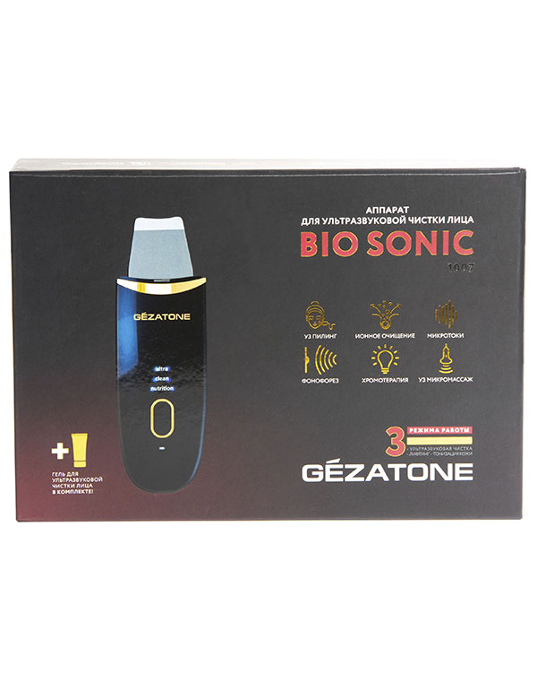 Аппарат для ультразвуковой чистки и лифтинга кожи лица Bio Sonic 1007, Gezatone 1301253 - фото 6
