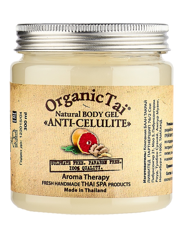 

Гель, флюид Organic Tai, Гель для тела натуральный «Антицеллюлитный» Organic Tai, 300 мл