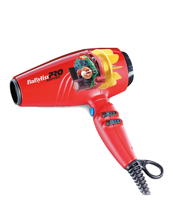 Фен профессиональный красный Rapido Ferrari BAB7000IE, BaByliss