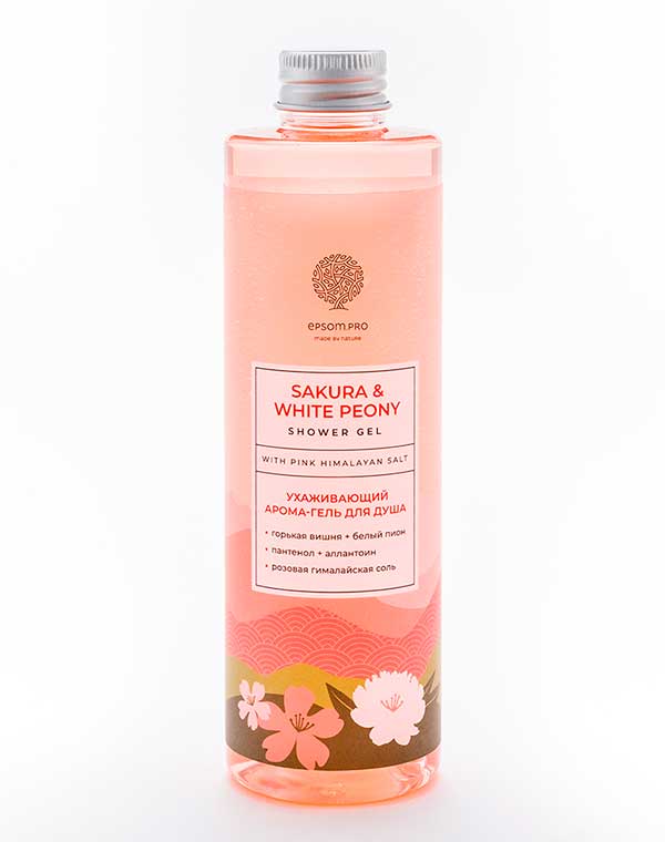 Ухаживающий гель для душа Sakura & White Peony shower gel 250мл Epsom.pro