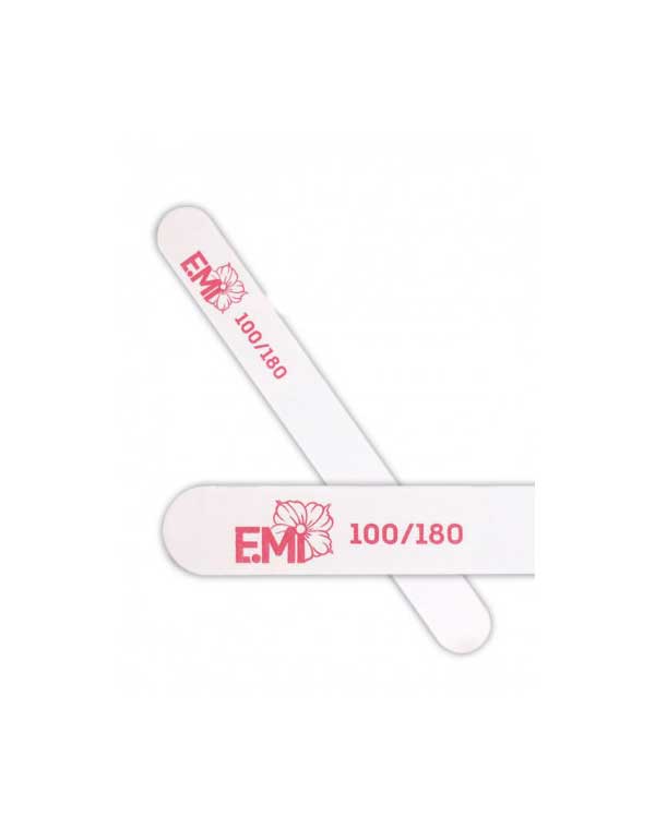 Косметика для маникюра и педикюра Emi Пилка для искусственных ногтей белая 100/180 E.MI