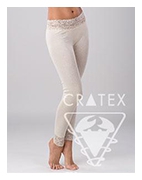 Женское термобелье, брюки "Шерсть+Шелк" Люкс (цвет - бежевый), Cratex 