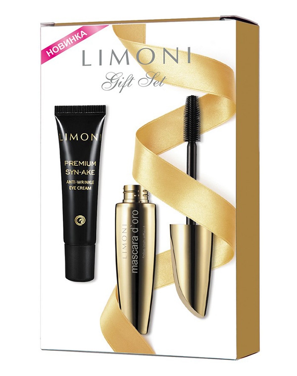 

Крем Limoni, Набор Тушь «Mascara D`oro» + Антивозрастной крем для век со змеиным ядом Limoni