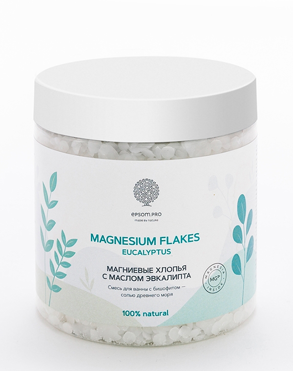 Магниевые хлопья с маслом эвкалипта "Magnesium flakes Eucalyptus" 400 г Epsom.pro