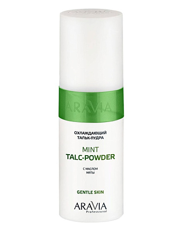 Охлаждающий тальк-пудра с маслом мяты Mint Talc-Powder, ARAVIA Professional, 150 мл 1