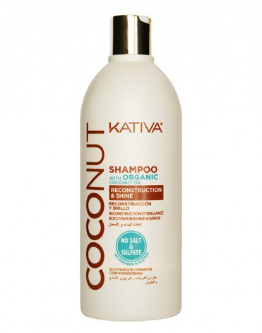 Восстанавливающий шампунь с органическим кокосовым маслом для поврежденных волос Coconut, Kativa 4