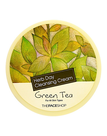 Очищающий крем с экстрактом зеленого чая Herb Day Cleansing Cream, The Face Shop, 150 мл 2