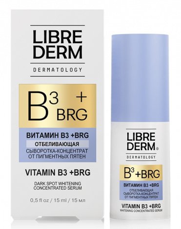Сыворотка-концентрат отбеливающая от пигментных пятен Dermatology BRG+Витамин В3, Librederm, 50 мл 1