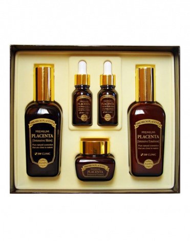 Плацента Набор для ухода за лицом антивозрастной Premium Placenta 3 Items Set, 3W Clinic 2