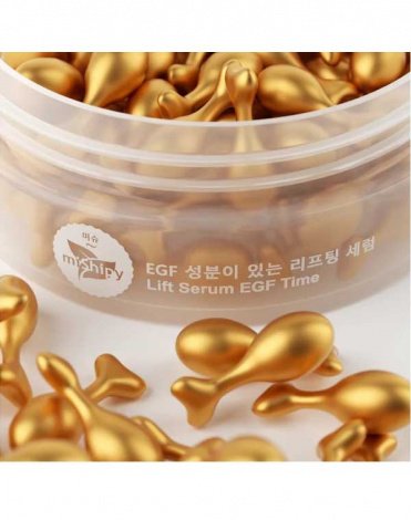 Корейская сыворотка в капсулах для лица Lift Serum EGF Time с маслом жожоба и экстрактом розмарина. 30 капсул, MiShipy 2