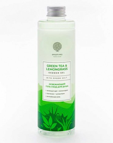 Освежающий гель для душа Green tea & Lemongrass shower gel 250мл Epsom.pro 1