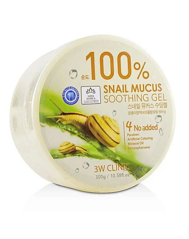 Гель универсальный Улиточный Муцин Snail Soothing Gel 100%, 3W Clinic, 300 мл 1