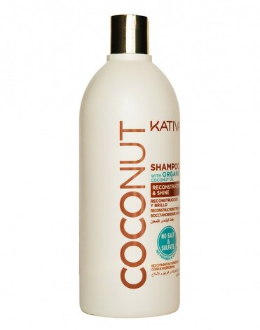 Восстанавливающий шампунь с органическим кокосовым маслом для поврежденных волос Coconut, Kativa 5