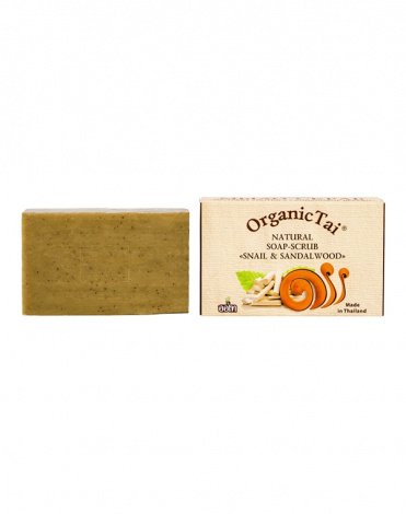 Мыло-скраб натуральное «Экстракт улитки и сандаловое дерево» Organic Tai, 100 г 1