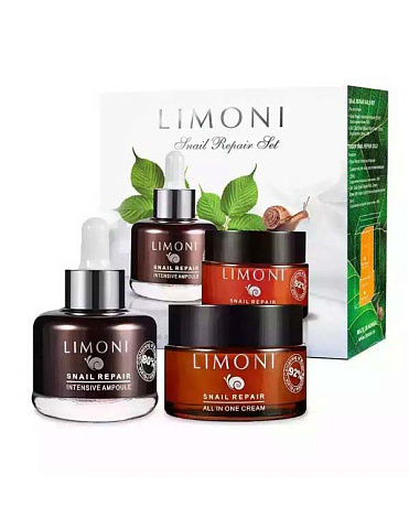 Набор Snail Repair Set (Ampoule 25ml+All in one Cream 50ml), LIMONI 1