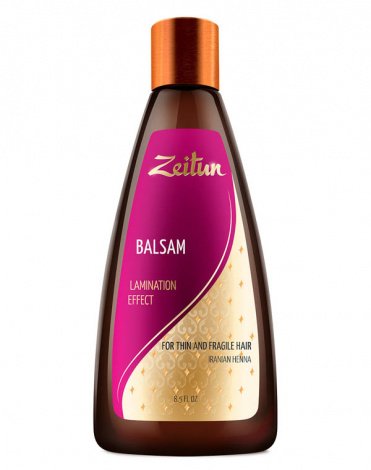 Бальзам "Эффект ламинирования"для тонких,хрупких волос с иранской хной,7 драгоценными маслами Zeitun 1