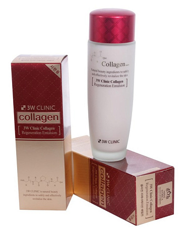 Лифтинг Эмульсия для лица с Коллагеном регенерирующая. Collagen Regeneration Emulsion, 3W Clinic, 150 мл 3