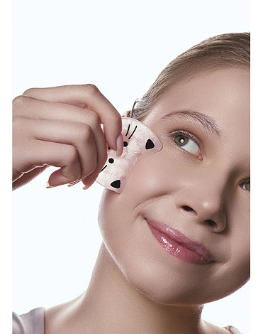 Скребок Гуаша и роллер, набор «Gua Sha Rose Beauty Set AMG341» CHEEKY GEMMY, Gezatone 12