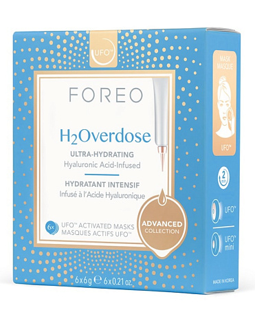 Ультра-увлажняющая маска для сухой кожи H2Overdose Mask, Foreo, 6 шт х 6 г 1