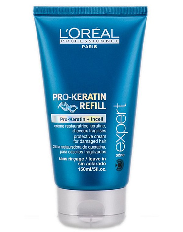 Восстанавливающий и укрепляющий несмываемый уход с кератином Keratin Refill, Loreal 1