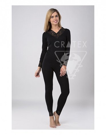 Женское термобелье, брюки Люкс (цвет черный) "Шерсть+Шелк", Cratex 4