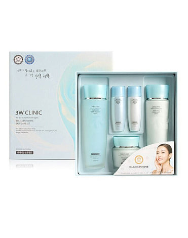 Отбеливание Набор для ухода за кожей лица Excelent White Skincare 3 kit Set, 3W Clinic 1