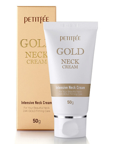 Антивозрастной крем для шеи Gold intensive neck cream, Petitfee, 50 гр 1