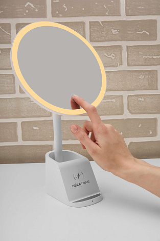 Зеркало для макияжа с подсветкой и беспроводной зарядкой LM112, Gezatone 9