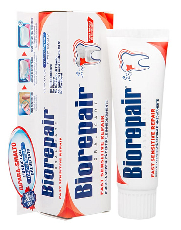 Зубная паста для чувствительных зубов Fast Sensitive Repair, Biorepair, 75 мл 1