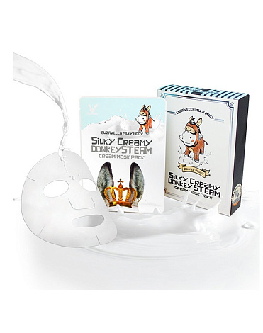 Маска для лица на основе ослиного молока Silky Creamy Donkey Steam Cream Mask Pack Elizavecca, 25 мл 2