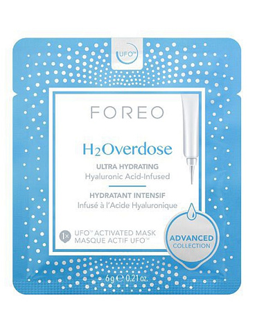 Ультра-увлажняющая маска для сухой кожи H2Overdose Mask, Foreo, 6 шт х 6 г 2