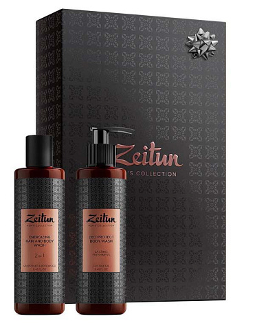 Набор   для мужчин "Заряд энергии":очищающий гель для волос и тела 2 в   1,защитный гель для душа Zeitun	 1