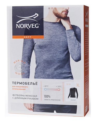 Термофутболка мужская с длинным рукавом Norveg, серии Soft, M 7