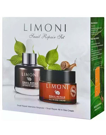 Набор Snail Repair Set (Ampoule 25ml+All in one Cream 50ml), LIMONI 5