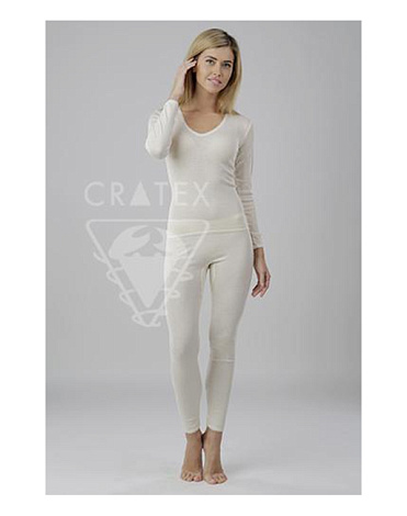 Женское термобелье, брюки "Шерсть+Шелк" (цвет - бежевый), Cratex 3