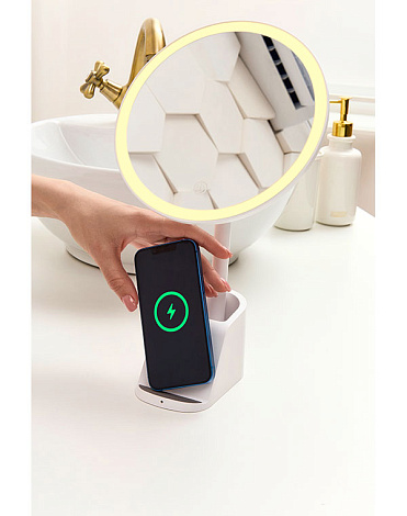 Зеркало для макияжа с подсветкой и беспроводной зарядкой LM112, Gezatone 14