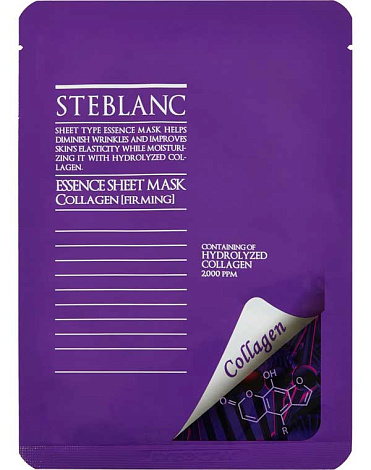 Тканевая маска для лица укрепляющая с гидролизованным коллагеном Essence SheetMask Collagen Steblanc 1