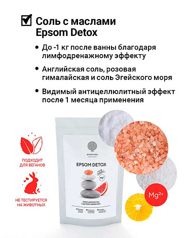 Смесь для ванной "EPSOM DETOX" 1000г Epsom.pro 3