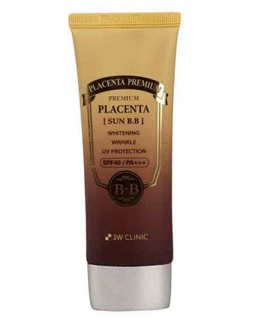 Солнцезащитный BB крем с плацентой Premium Placenta Sun BB Cream, 3W Clinic, 70 мл  1