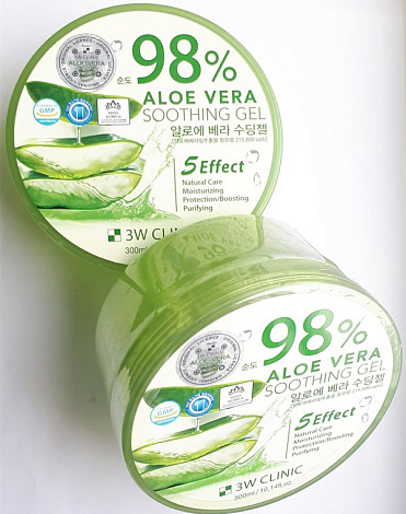 Гель универсальный Алоэ Aloe Vera Soothing Gel 98%, 3W Clinic, 300 мл 3