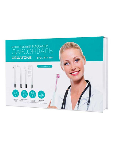 Дарсонваль для лица, тела и волос с 4 мя насадками, Biolift 4 118 (BT - 118), Gezatone  4