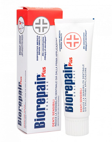 Зубная паста для чувствительных зубов Plus Sensitive Teeth, Biorepair, 75 мл 1